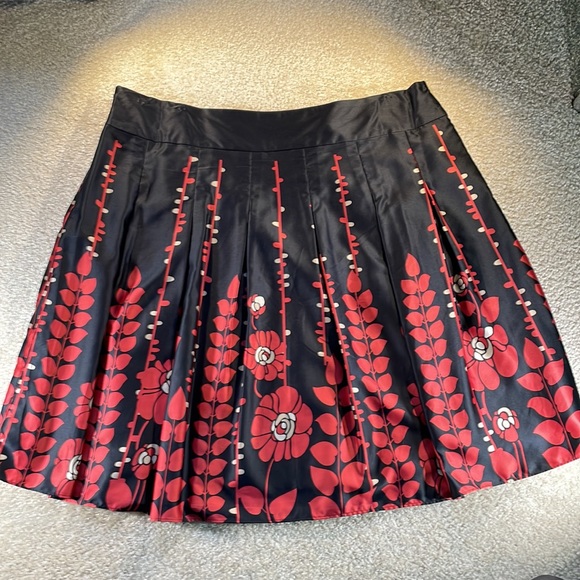 Mossimo Floral Satin Pleaded Aline Skirt - Picture 2 of 7